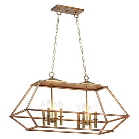 Maxim Woodland 8-Light Linear Pendant 39547HZBRG